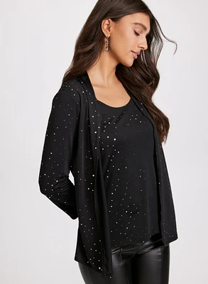 Rhinestone Detail Fooler Top