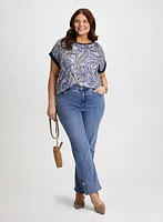 Cap Sleeve Paisley T-Shirt