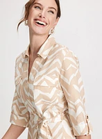 Robe boutonnée en mélange de lin