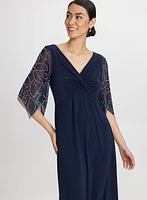 Beaded Flare Sleeve Dress