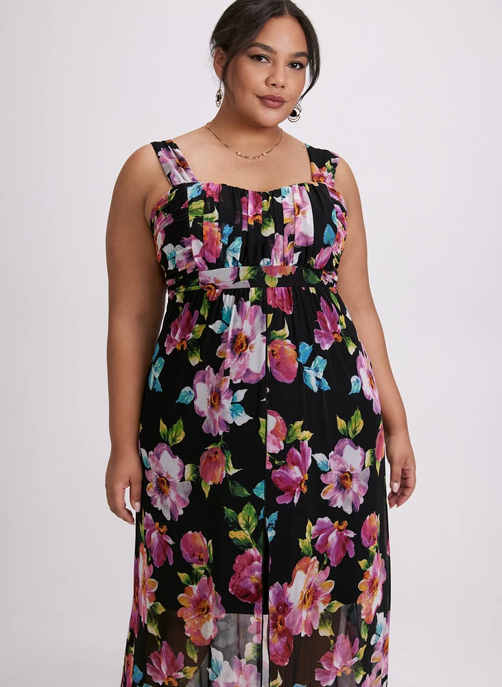 Robe maxi à motif floral