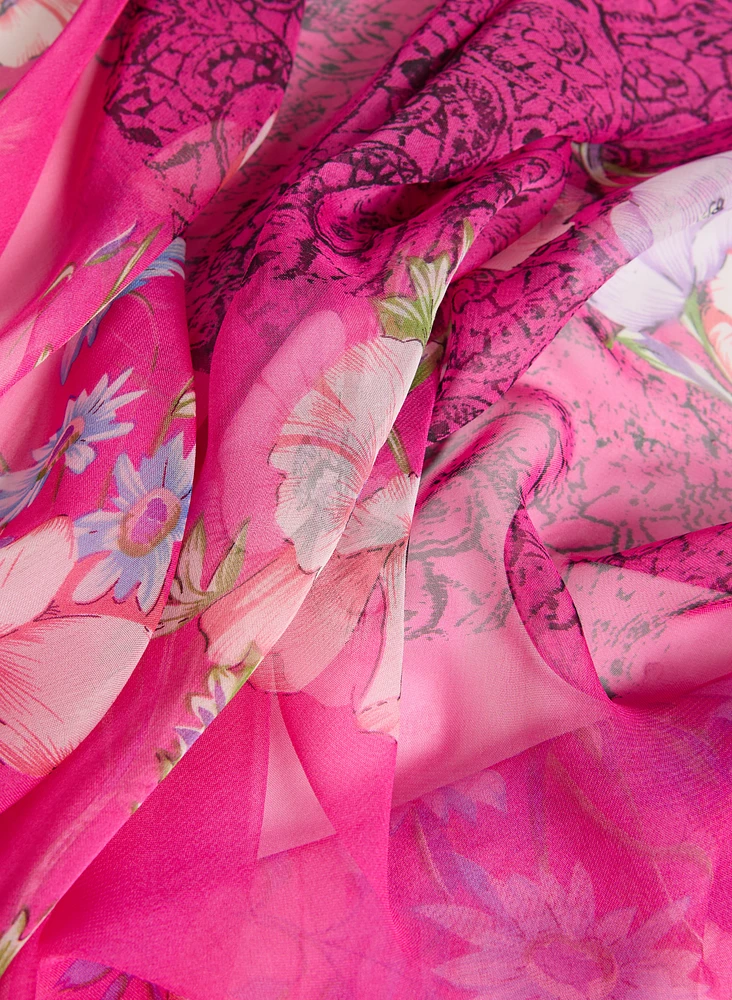 Foulard en chiffon paisley et floral