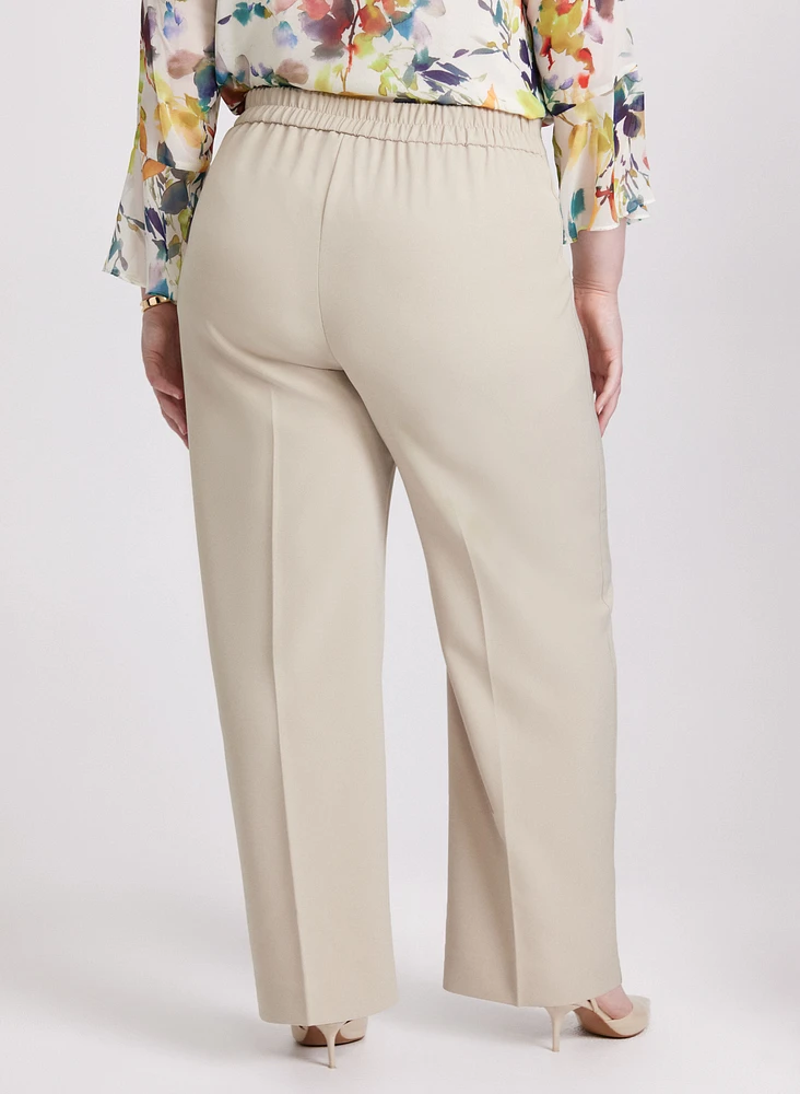 Olivia Elastic-Back Wide-Leg Pants