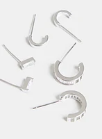 Three-Piece Stud Earrings Set