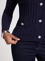 Cable Knit Button Cardigan