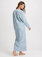 Floral Long Sleeve Night Gown