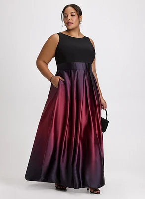 Ombre Effect Evening Dress