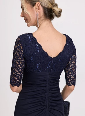 Lace Detail Evening Dress