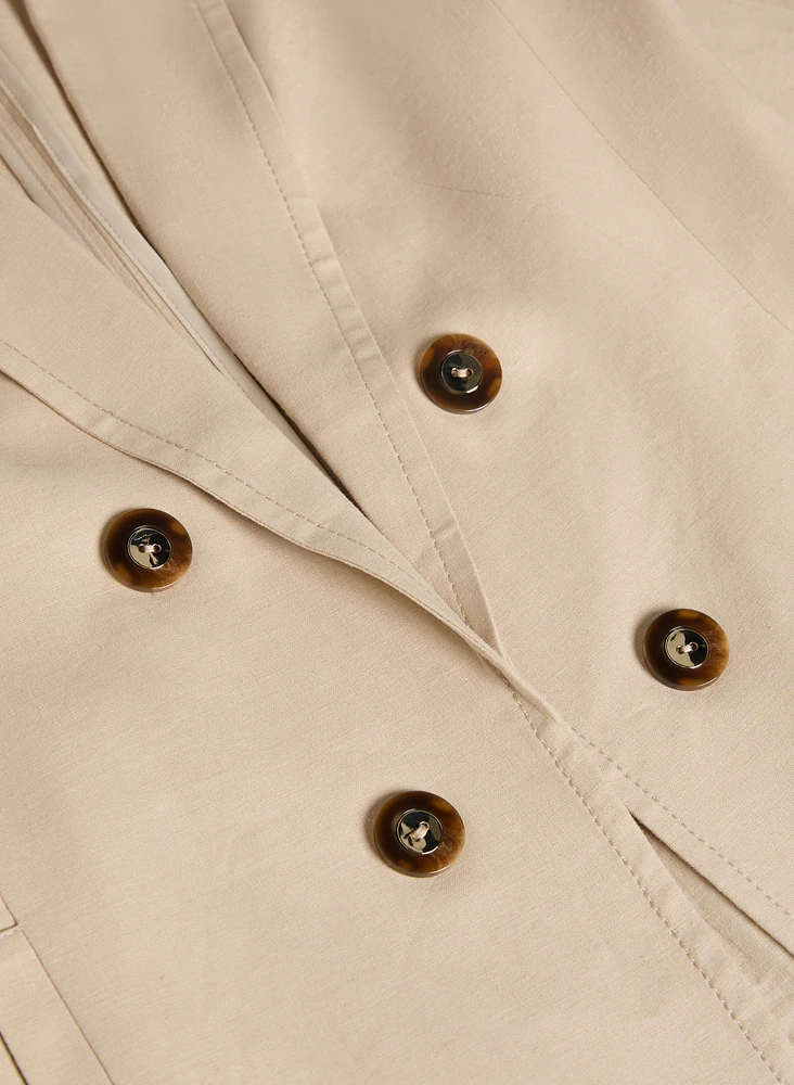 Blazer en mélange de lin