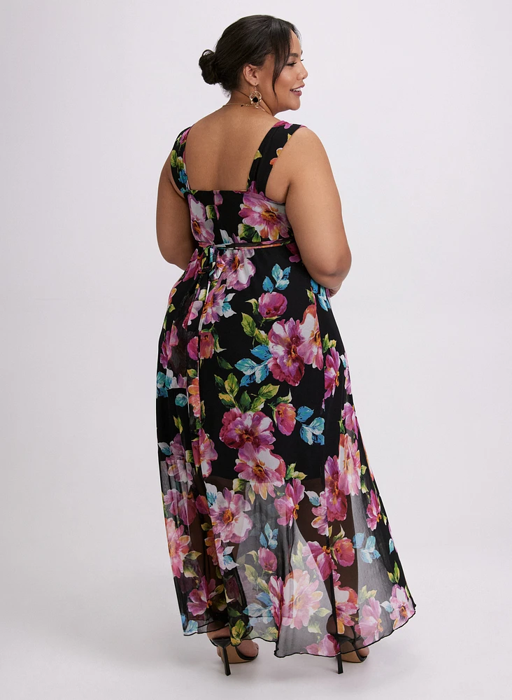 Robe maxi à motif floral