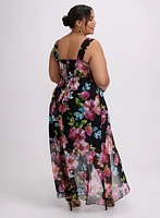 Robe maxi à motif floral