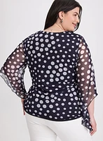 Mesh Polka Dot Top