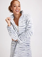 Zebra Print Zip-Front Robe