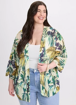 Veste en chiffon à motif tropical
