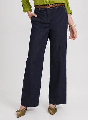 Pantalon Olivia en denim à jambe large