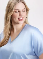 Satin V-Neck Blouse