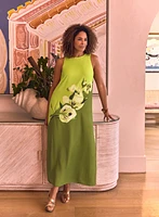 Robe droite à imprimé floral