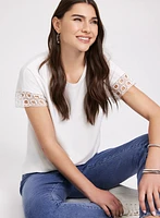 Eyelet Trim T-Shirt