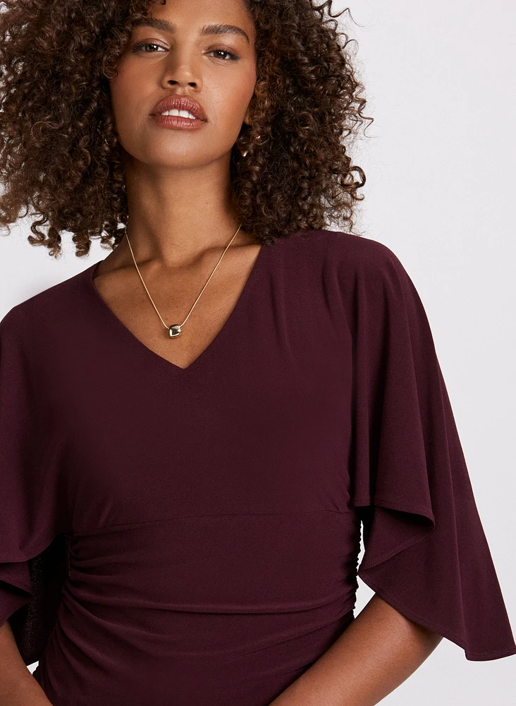 V-Neck Flared Sleeve Top