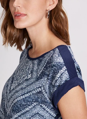 Paisley & Geometric Print T-Shirt