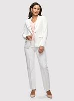 Single Button Cinched Jacket & Modern Fit Wide Leg Pants