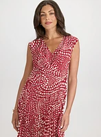 Polka Dot Plissé Dress