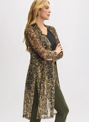 Snake Print Mesh Cover-Up