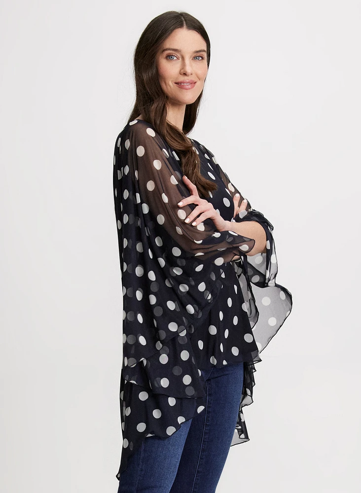 Polka Dot Poncho Blouse