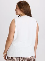 Sleeveless Button-Down Blouse