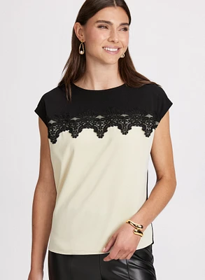 Lace Detail Scoop Neck Top