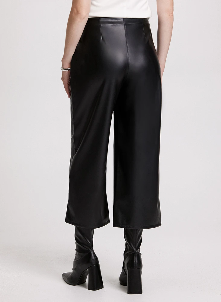 Pantalon gaucho Olivia en cuir végane