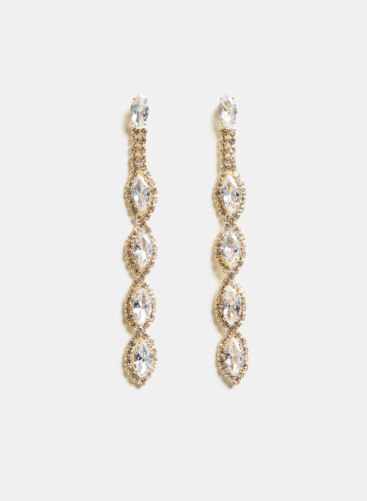 Oval Crystal Earrings