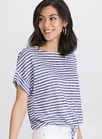 Striped Drawstring Top