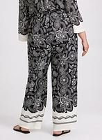 Olivia Contrast Paisley Wide-Leg Pants