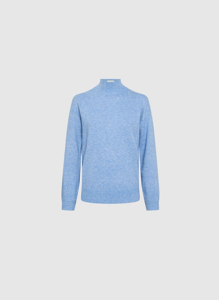 Ombre Mock Neck Knit Sweater