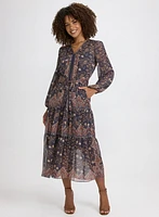 Paisley Belted Midi Dress