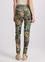 Floral Reversible Slim-Leg Jeans