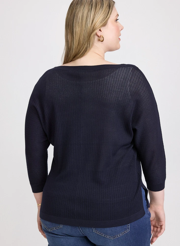 Pull en tricot ajouré