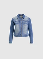 Veste en denim à fermeture éclair