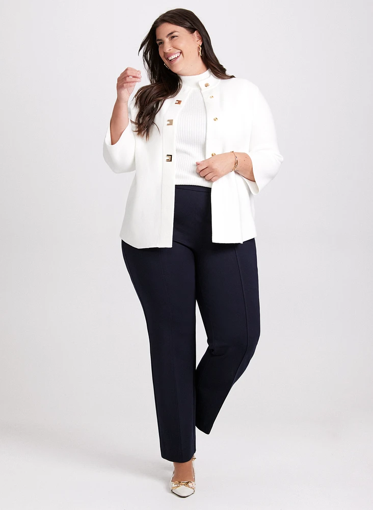 Short Sleeve Cardigan & Straight Leg Pants