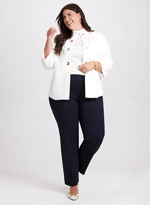 Short Sleeve Cardigan & Straight Leg Pants