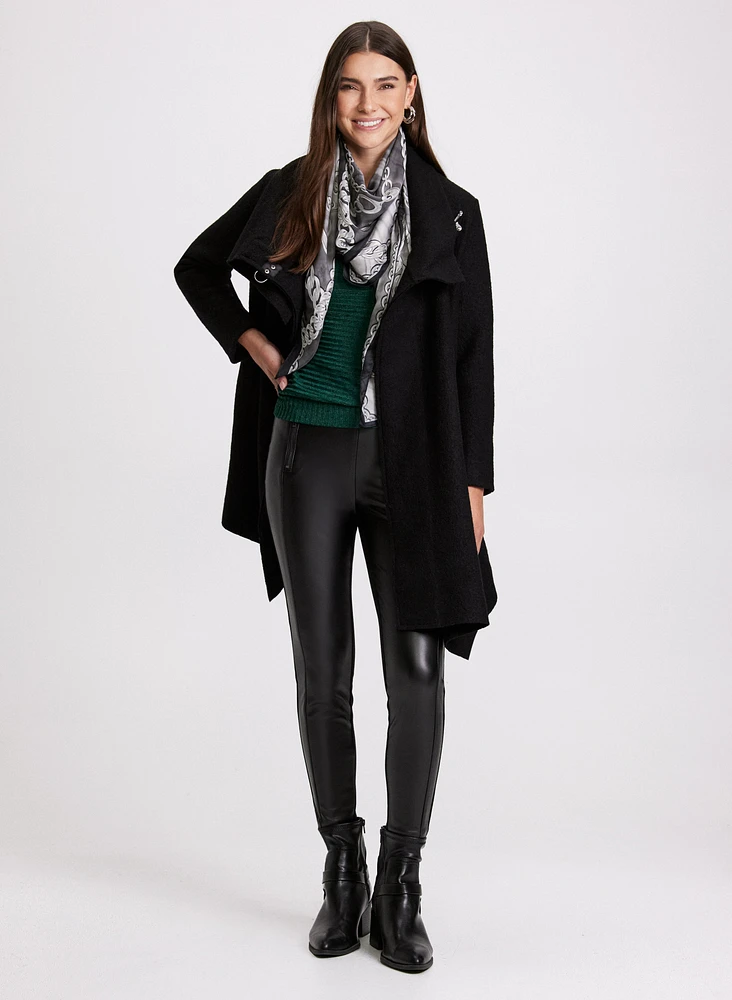 Cowl Neck Wool Coat