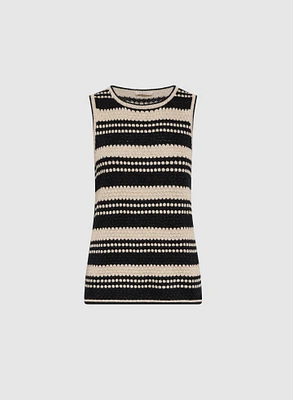 Sleeveless Striped Sweater