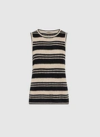 Sleeveless Striped Sweater