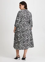 Leaf Print Midi Dress