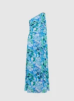 Floral Waterfall Drape Dress