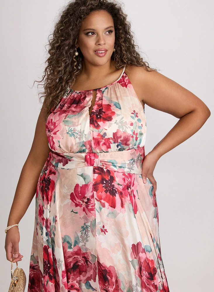 Floral Halter Neck Dress