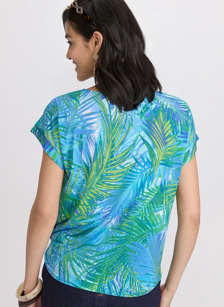 Palm Leaf Print Top