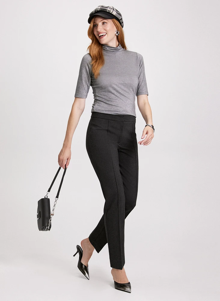 Turtleneck Top & Slim-Leg Pants