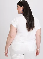 T-shirt à texte en mélange de coton
